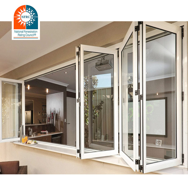 Doorwin 2021Aluminium tempered glass bifolding windows horizontal folding local window aluminium bifold window