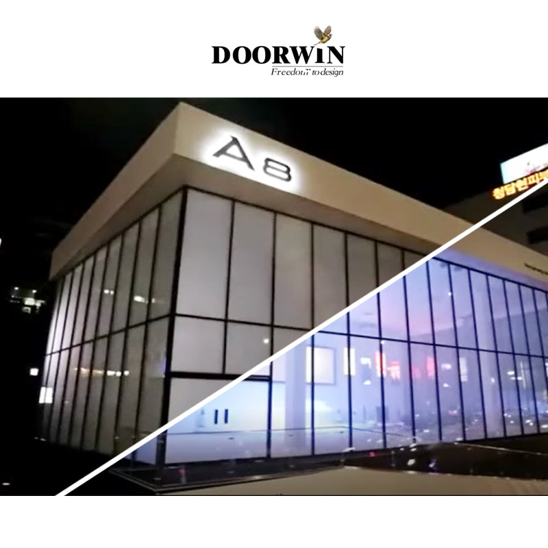 Doorwin 202110 years warranty 5mm switchable magic privacy protection pdlc smart glass windows for bank supermarket