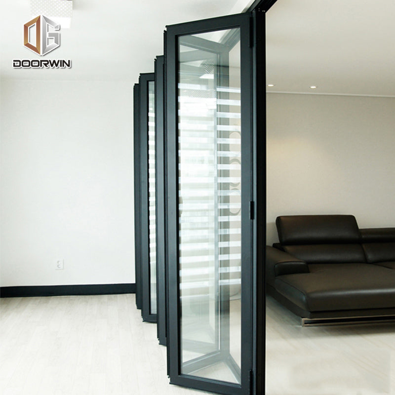 Doorwin 2021Hot selling thermal break Aluminum frameless interior sliding Low price folding glass garage doors cost canada