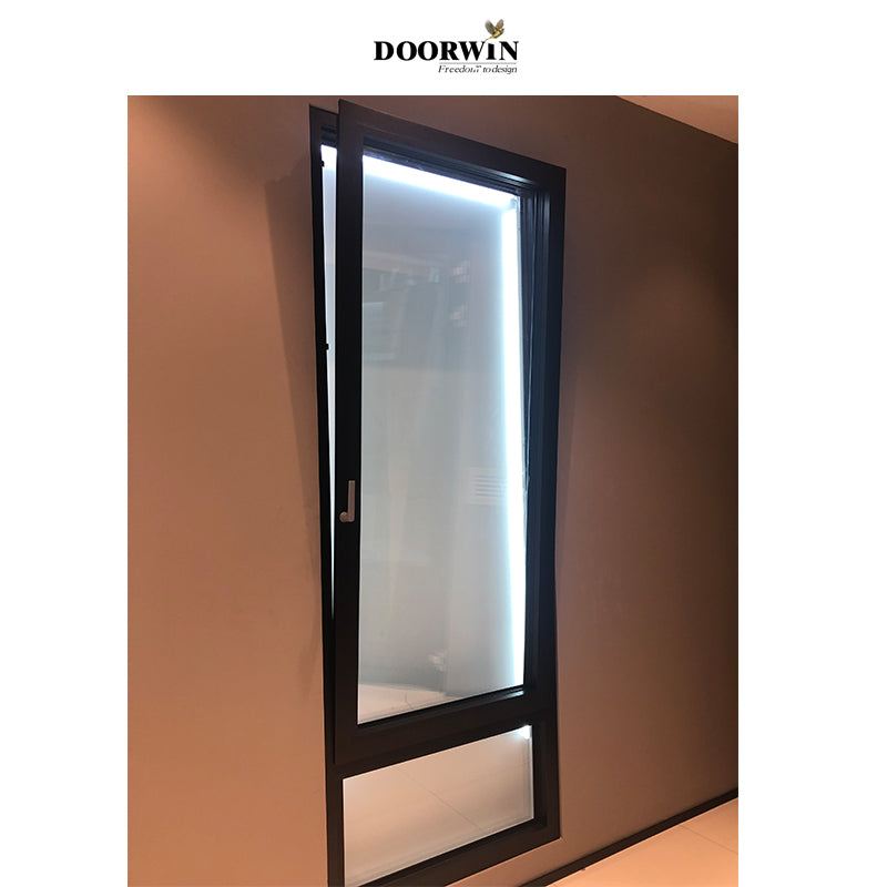 Doorwin 2021DOORWIN Top Quality Modern Slimline Thermal Break Aluminum Two Way Tilt And Turn Glass Window With Germany Hardware For Sale