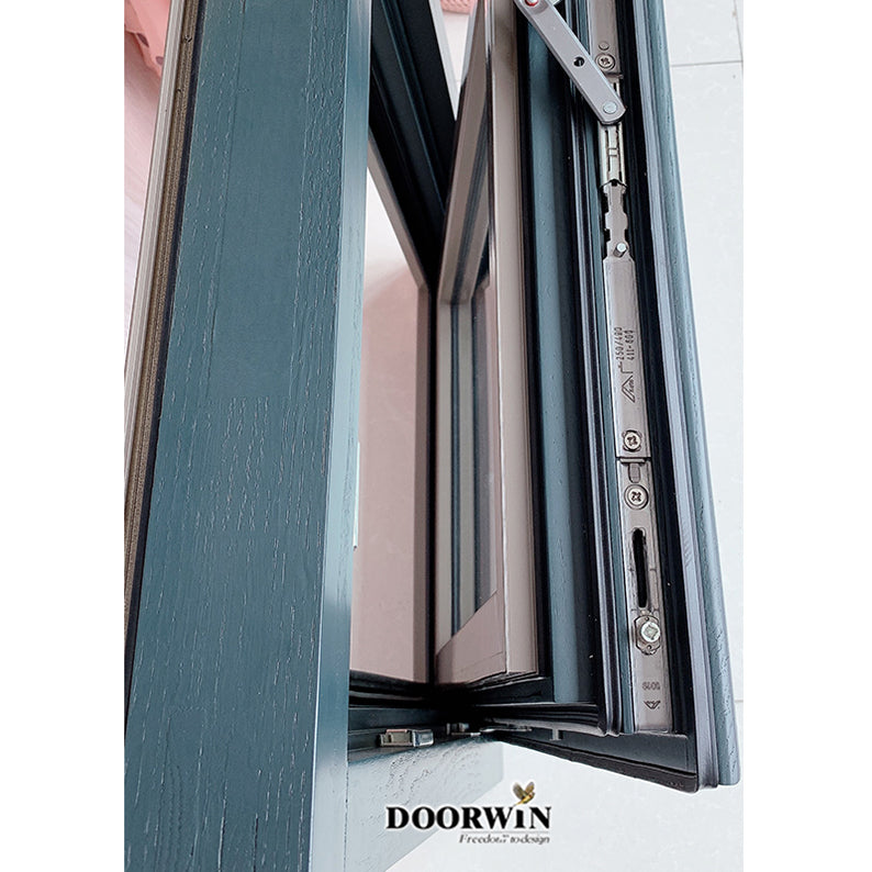Doorwin 2021German style tilt and turn custom wood windows and doors gray window
