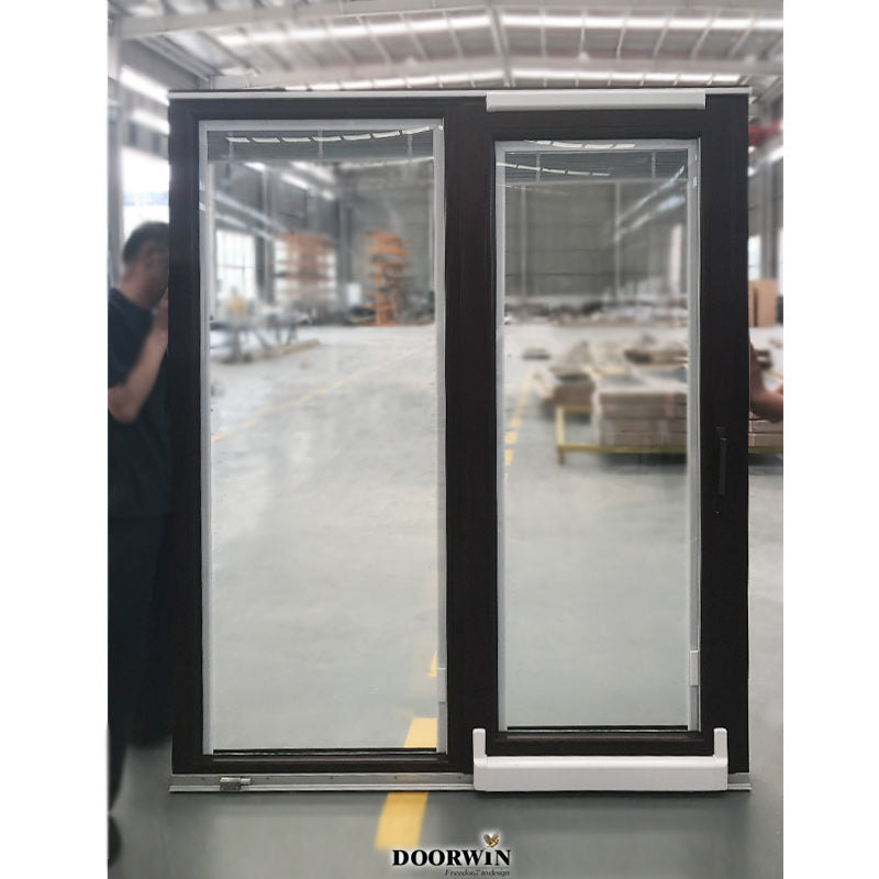 Doorwin 2021Popular in North America Double tempered glass 16 mm narrow frame solid wood material sliding doors