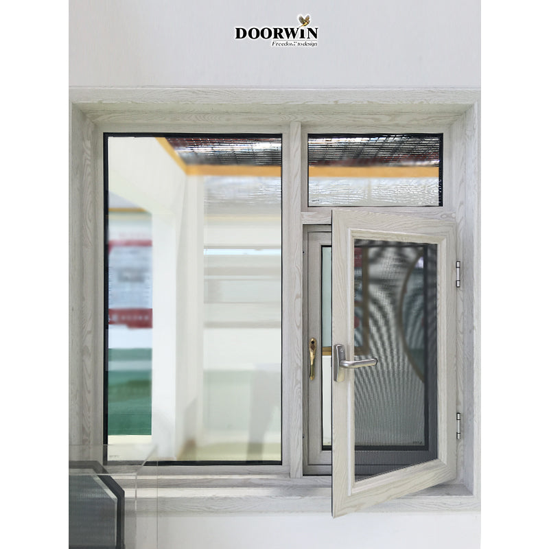 Doorwin 2021New Model House Air Proof French Wood Timber Aluminium Exported thermal break windows