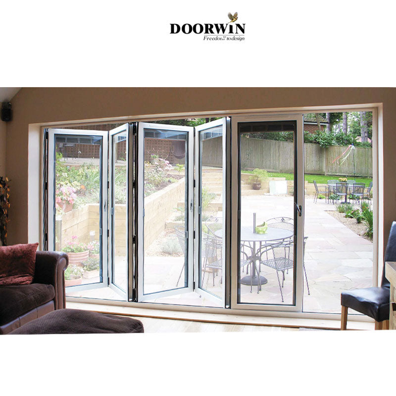 Doorwin 2021Vancouver aluminium window door hardware folding glass flush retractable interior folding doors