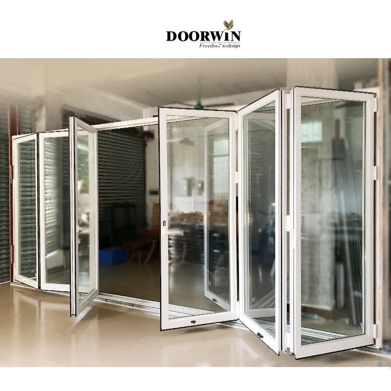 Doorwin 2021Door Manufacturer modern German hardware Double Glass waterproof Aluminum folding Door