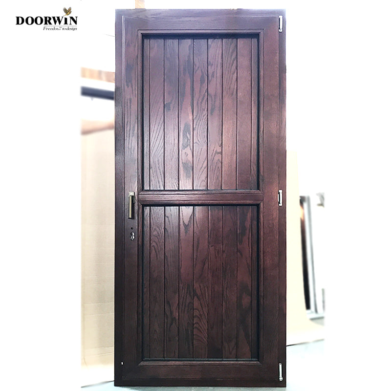 Doorwin 2021Old knotty alder pine larch slats designs by-passing sliding barn door with heavy track wooden door