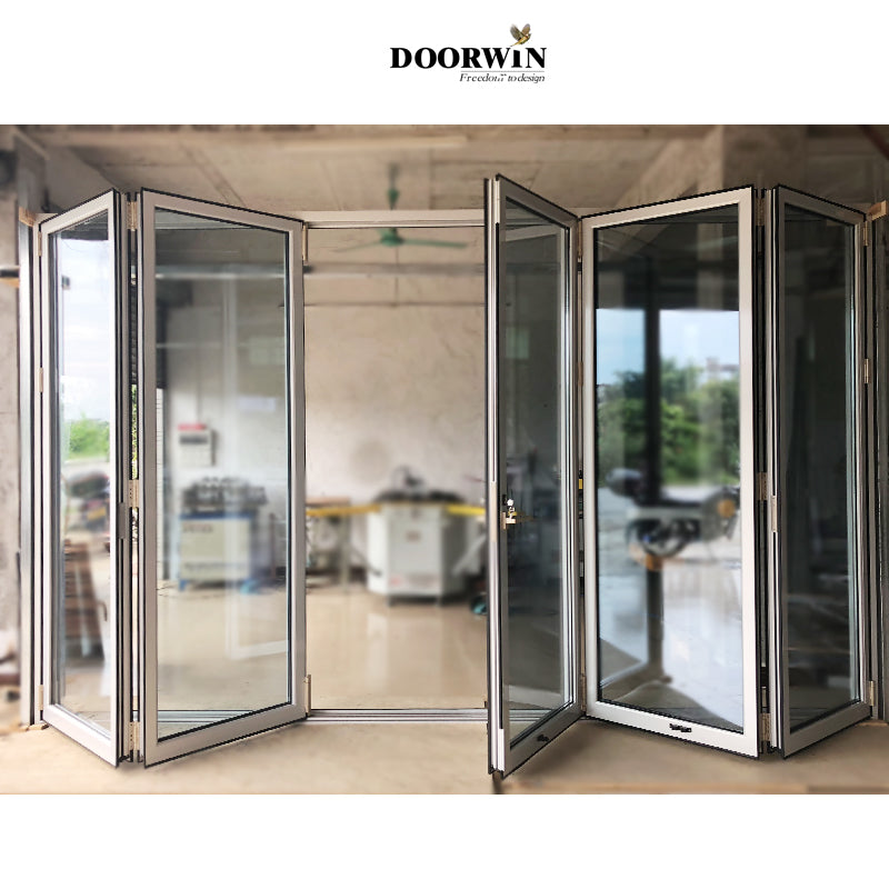 Doorwin 2021Aluminum Exterior Bifolding doors With Tempered Glass Foldable Door / bifold windows for Home