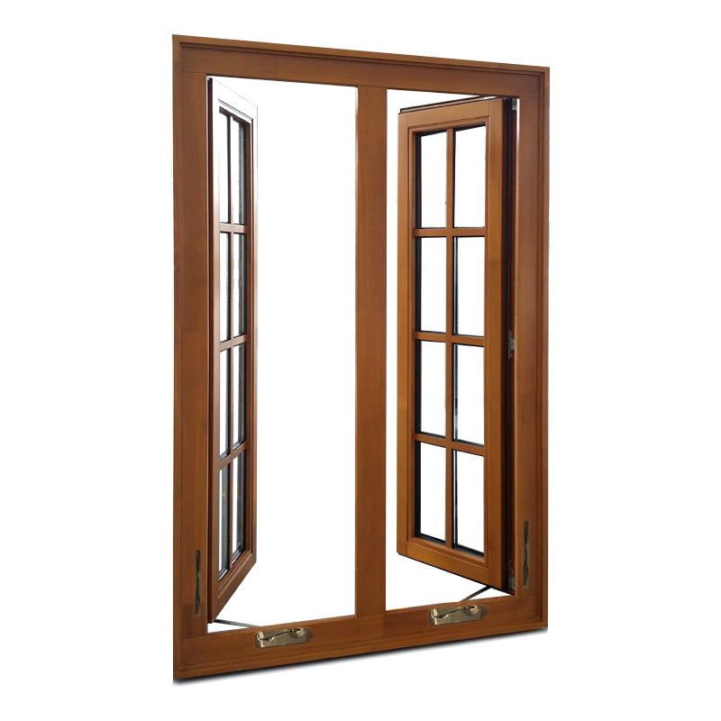 Doorwin 2021High quality American with foldable crank handle casement wood windows