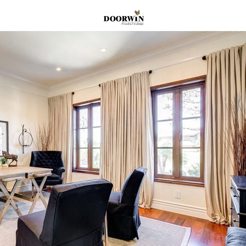 Doorwin 2021Modern Luxury Villa Style Windows Wooden French Casement Aluminium Windows Doors With Grill Design For Bedrooms