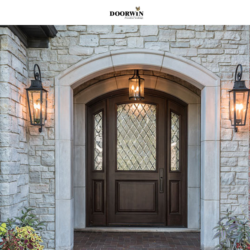 Doorwin 2021Good quality curved glass door craftsman style front with sidelights