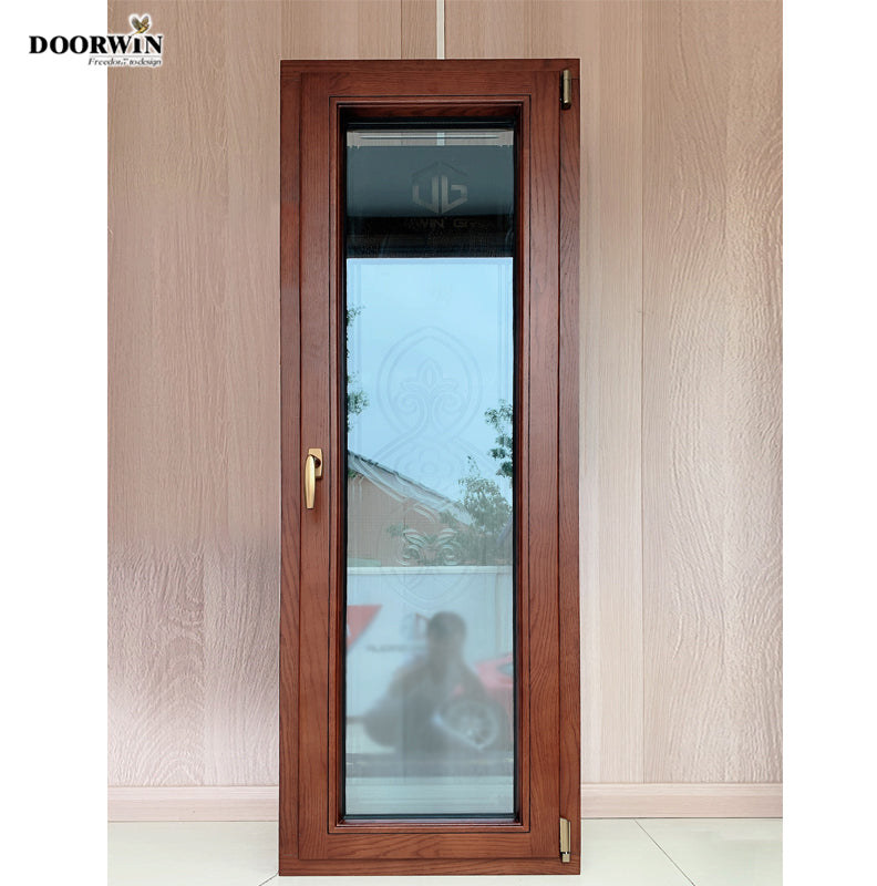 Doorwin 2021America red oak solid wood material Germany made heavy Duty hardware hinge sound proof entry casement doors