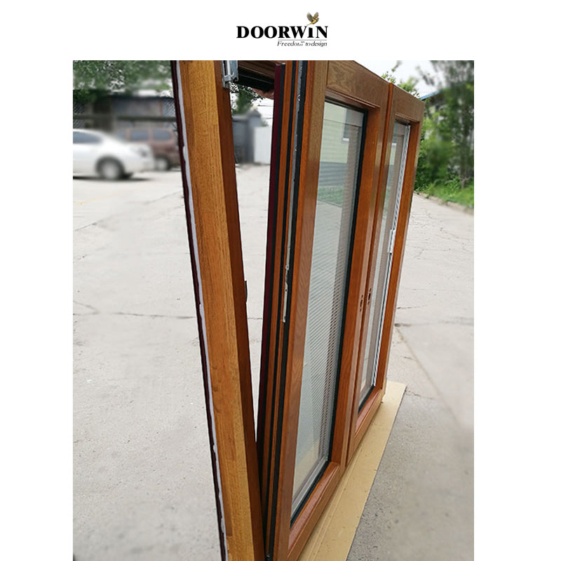 Doorwin 2021Boston traditional design soundproof recutagular shape aluminum cladding wood windows