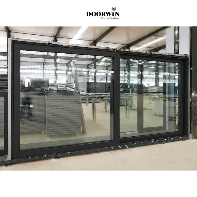Doorwin 2021Best Quality Ultra large size black aluminum with big view glass durable lift sliding door