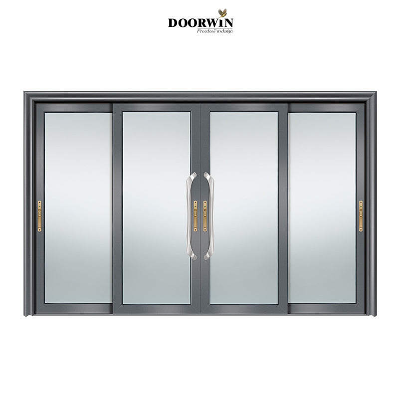 Doorwin 2021High quality double glazing aluminum sound proof sliding aluminum storefront door