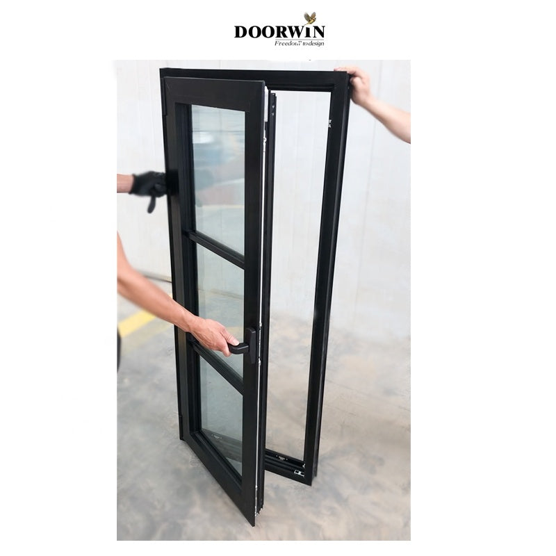 Doorwin 2021Modern Black Aluminum Tilt And Turn Casement Window With Grill Design And Mosquito Net For Homes