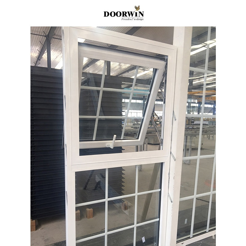 Doorwin 2021New Design Modern Standard Size Custom Top Hung Aluminum Frame Swing Bathroom aluminium awning windows