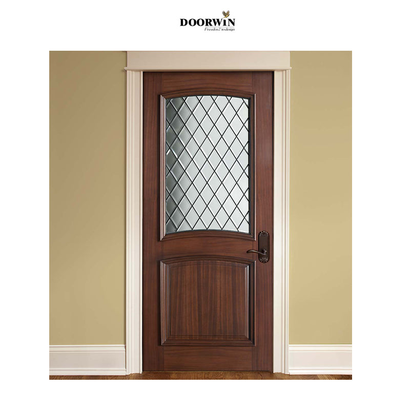 Doorwin 202110% discount modern oak pine cherry solid wood arched veneer french entry doors designs