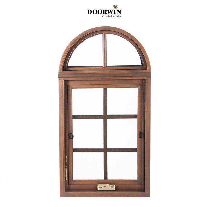 Doorwin 2021steel triple wood 24 x 72 transom hot sales China supplier Modern Wooden Crank Opening Windows