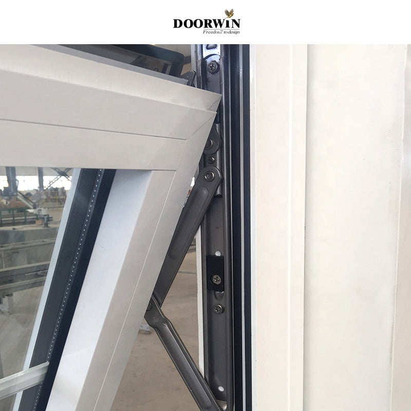 Doorwin 2021New Design Modern Standard Size Custom Top Hung Aluminum Frame Swing Bathroom aluminium awning windows