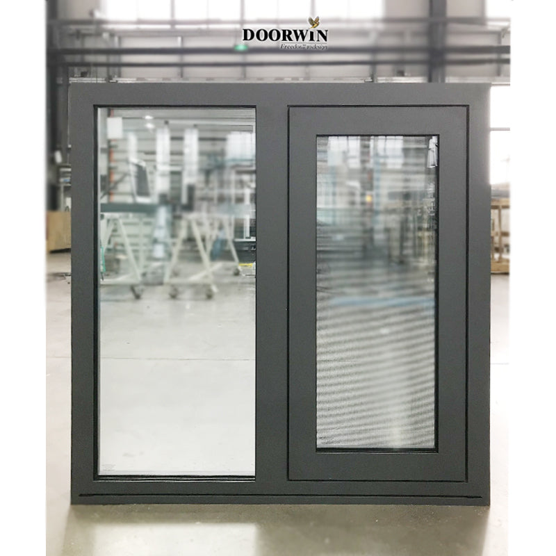 Doorwin 2021Powder coating thermal broken double glazed aluminum casement window Customizable screen window safety protection