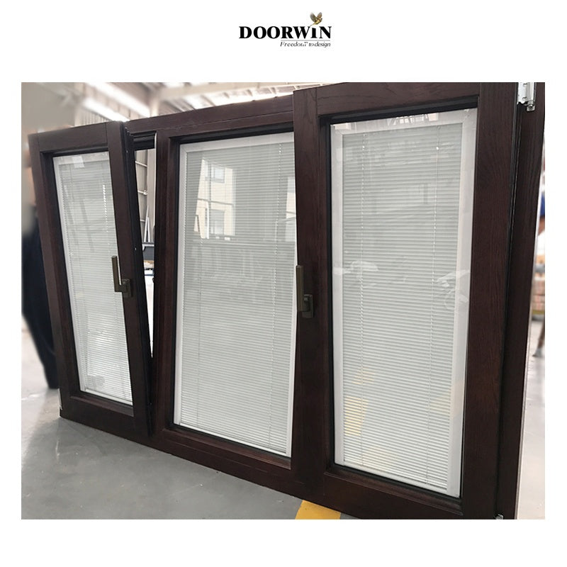 Doorwin 2021Doorwin Made To Measure Timber Aluminum Clading Two Opening Ways Tilt And Turn Casement Windows With Built-In Blinds for House