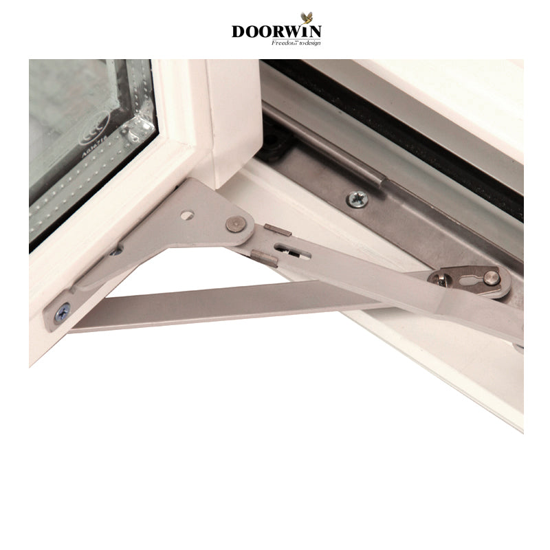 Doorwin 2021America white color solid wood material Germany made heavy Duty hardware hinge sound proof crank casement windows