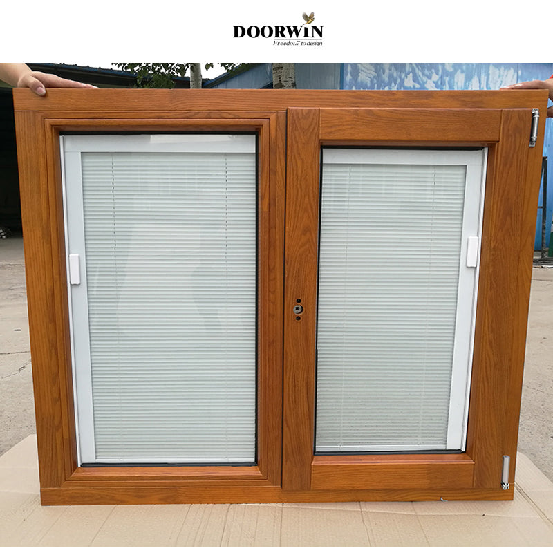 Doorwin 2021Teak wood window design wood french window hinge casement window double glaze octagon fireproof windows