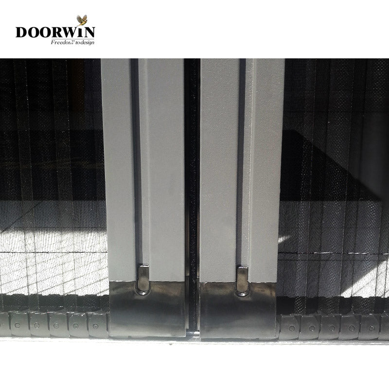 Doorwin 2021discount price pleating folding insect window screen high quality aluminum barrier-free folding insect screen