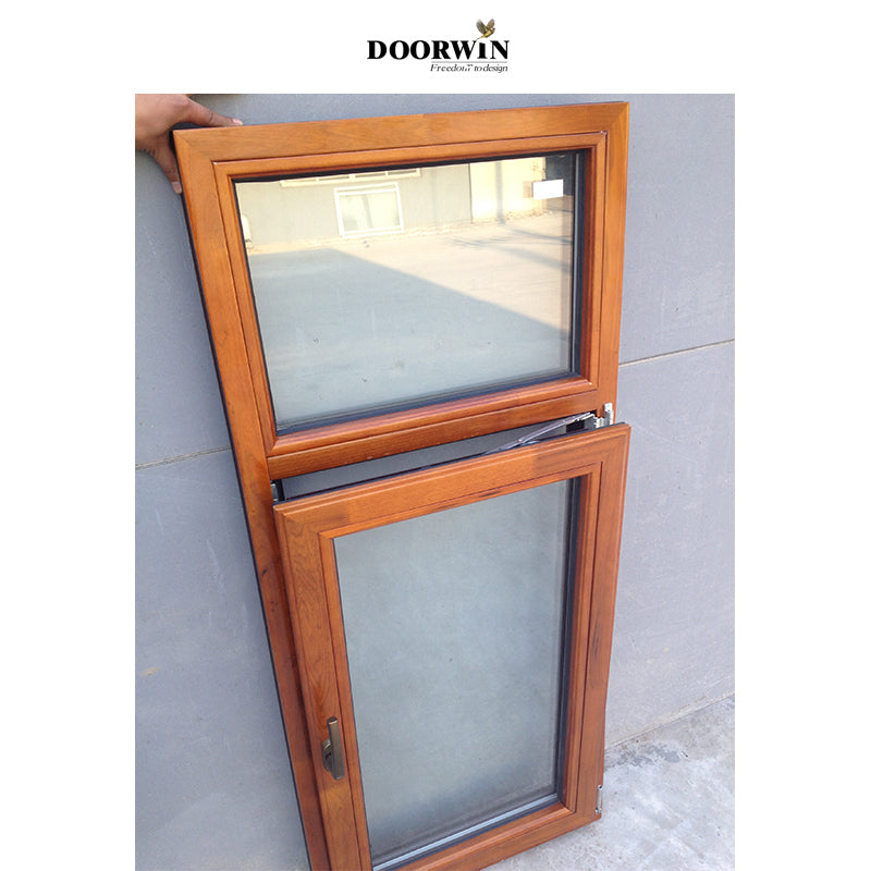 Doorwin 2021Made in China Latest Design Inside Open Aluminum Clad Wood 3 Glass Solid Wooden Tilt And Turn Casement Windows