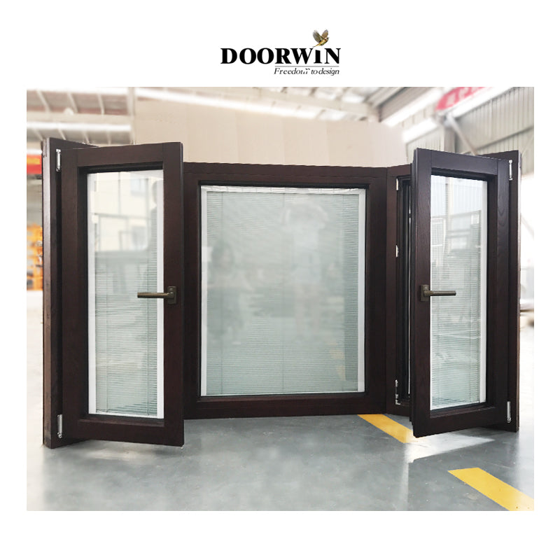 Doorwin 2021Atlanta hot sale cheapest supplier with built-in shutters wood frame bay & bow windows