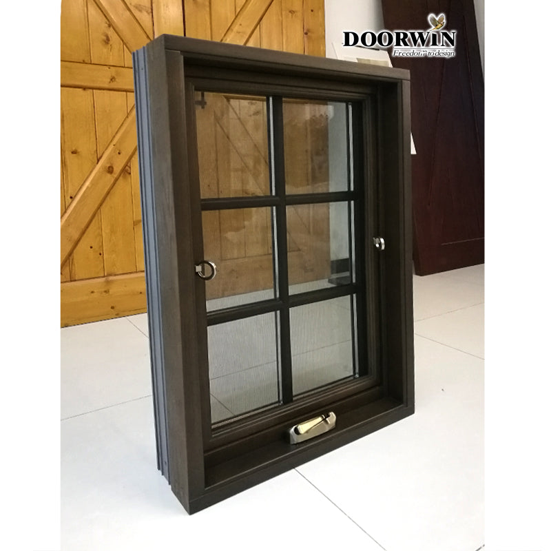 Doorwin 2021sound proof windows top sale Blind inside double glass window black crank casement windows