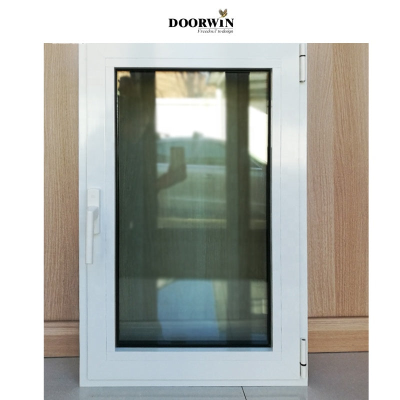 Doorwin 2021White Modern Contemporary Powder Coating Thermal Break Aluminium Tilt And Turn Hinge Casement Window Designs For Living Room