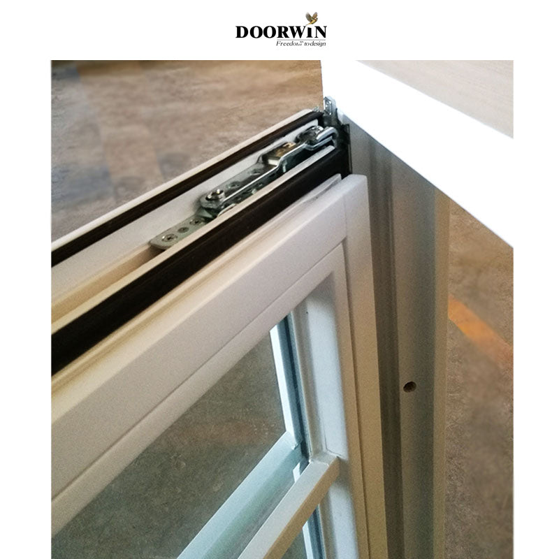 Doorwin 2021Samples Free clear view double glazed white solid wooden large French Casement Windows