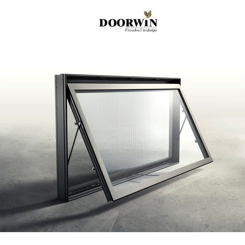 Doorwin 2021New Design Modern Standard Size Custom Top Hung Aluminum Frame Swing Bathroom Awning Casement Window