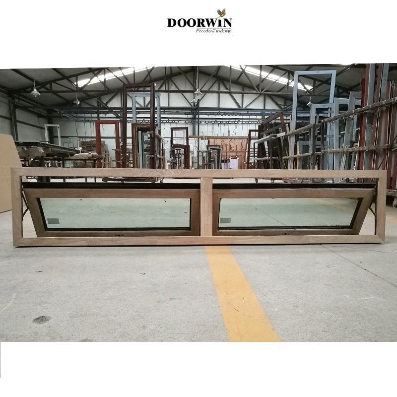 Doorwin 2021Nfrc Standard small glazing windows wooden top hung awning glass casement window for toilet