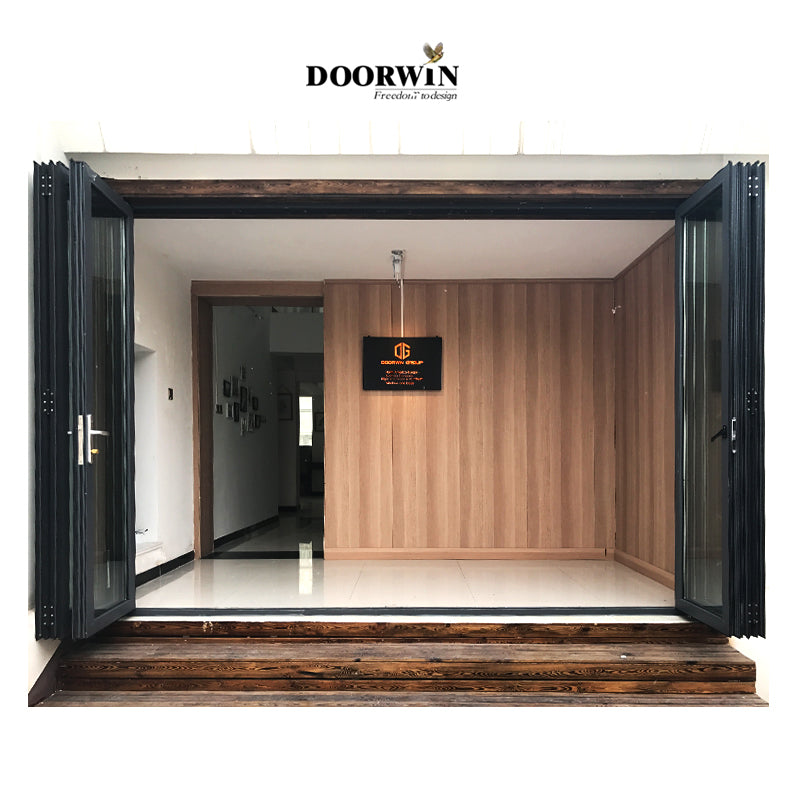 Doorwin 2021Fashion design exterior aluminum soundproof double glaze bifold doors for residential