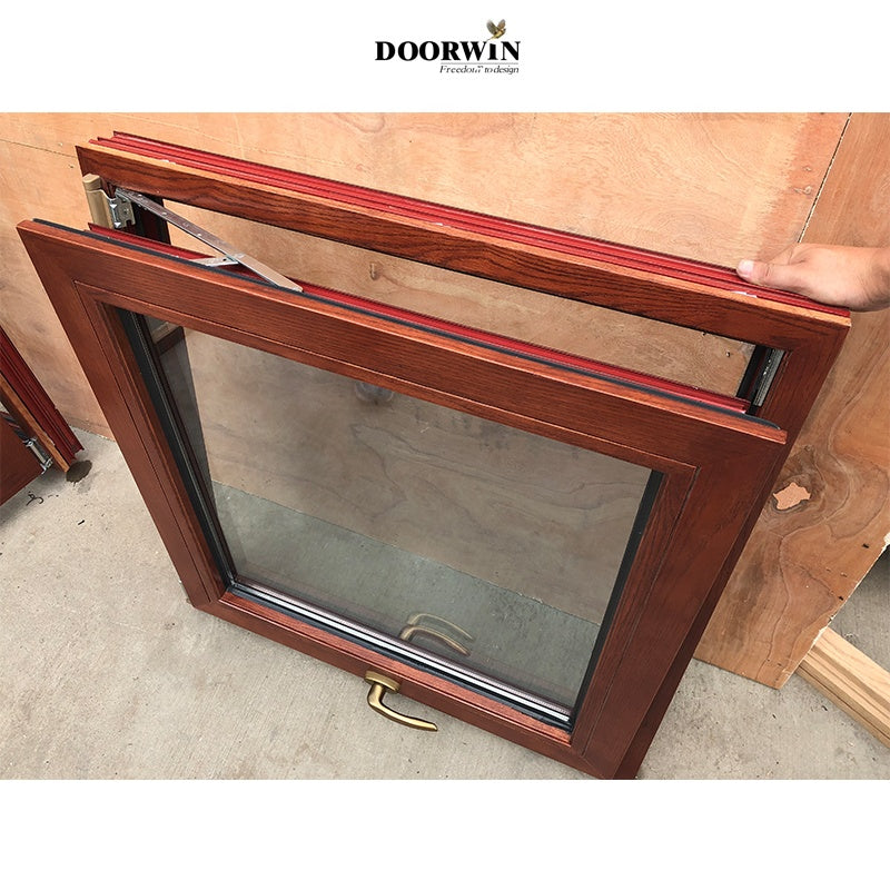 Doorwin 2021Made in China Latest Design NFRC Inside Open Aluminum Clad Wood 3 Glass Solid Wooden Tilt And Turn Casement Windows