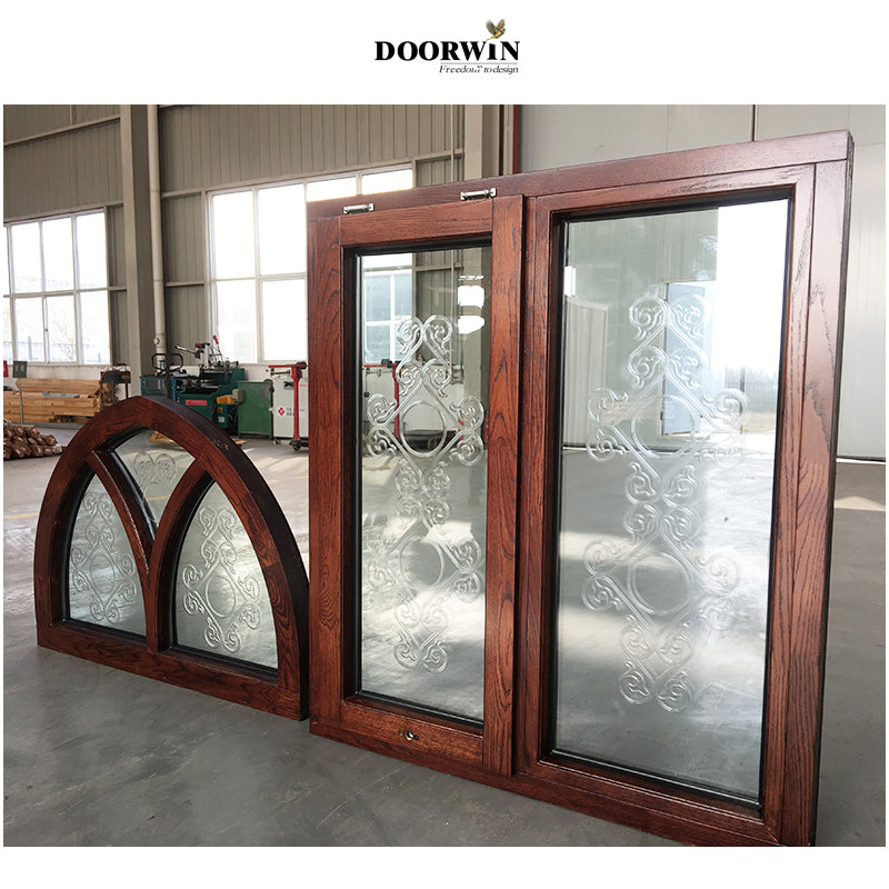 Doorwin 2021Top Sales China Made NFRC Certified Double Glazed Tempered Glass Wood Awning Window