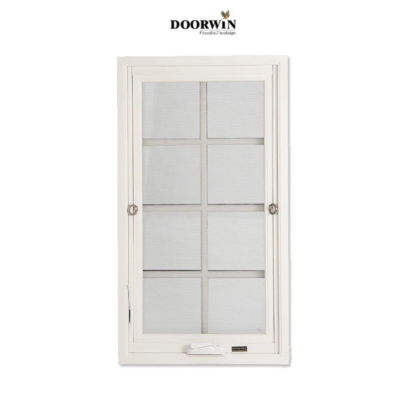 Doorwin 2021American Style Wooden grille design large size best supplier white crank open casement windows