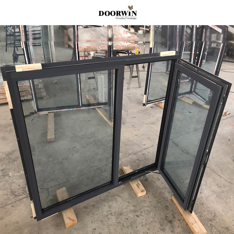 Doorwin 2021Latest Design Two Way Open Long slim aluminum profile Tilt And Turn Casement tempered Glass Windows
