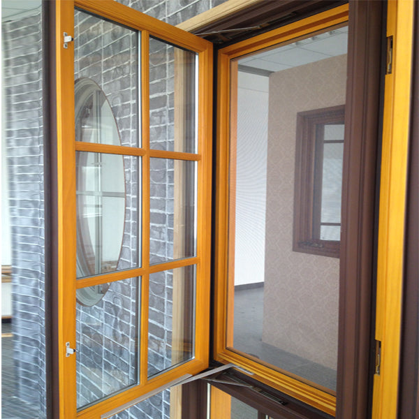 Doorwin 2021Double glazed glass aluminum wood with removable screen better view crank open window