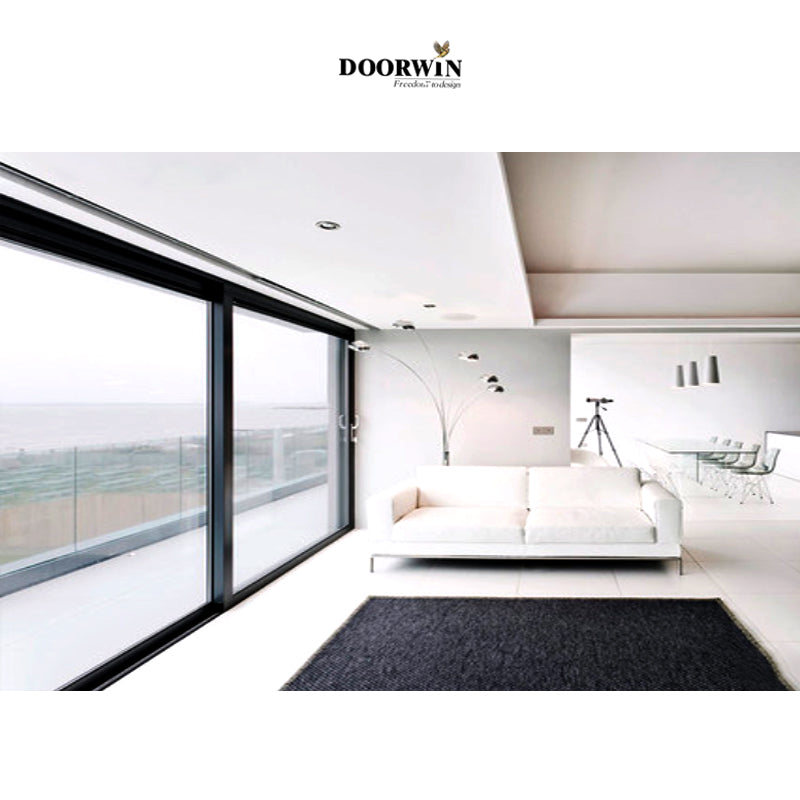 Doorwin 2021Double tempered glass narrow frame aluminum sliding doors