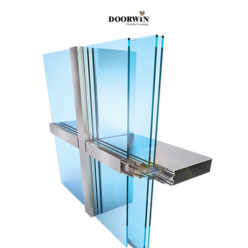 Doorwin 2021Double Glazed Window Insulated Glass Exterior Structural Glass Curtain Wall price