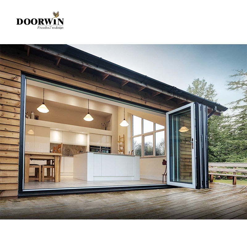 Doorwin 2021DOORWIN NFRC AS2047 standard cheap internal external aluminium bi fold folding folded balcony patio doors