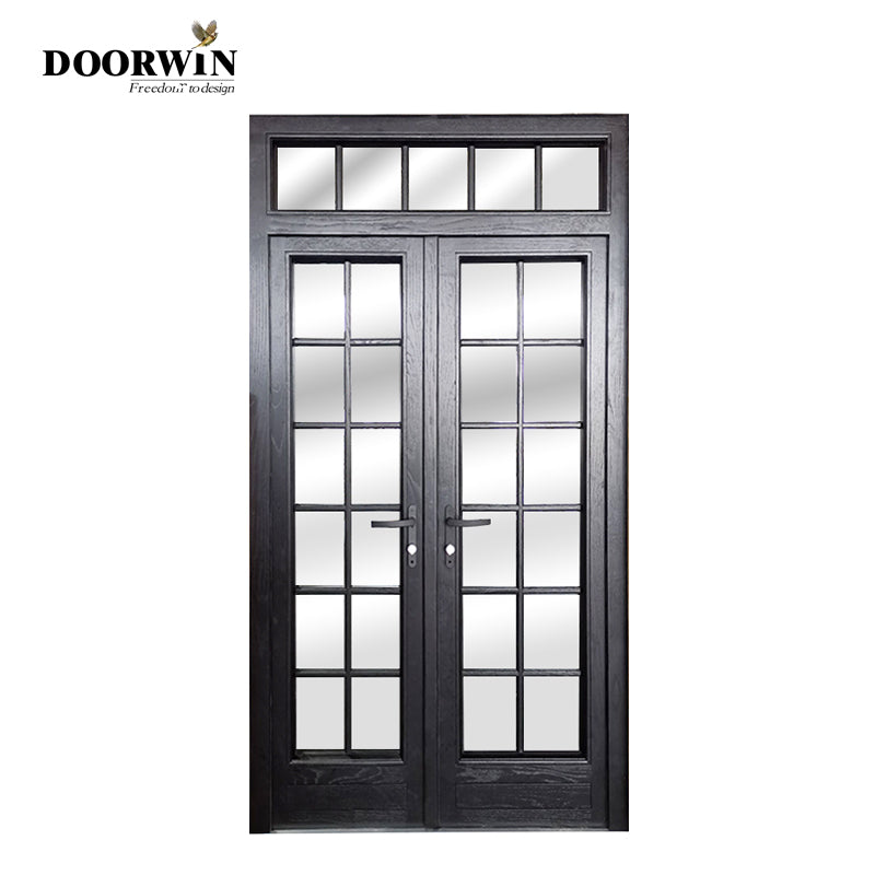 Doorwin 2021French Pivot Doors Solid Red Oak Wood door with Aluminum Cladding