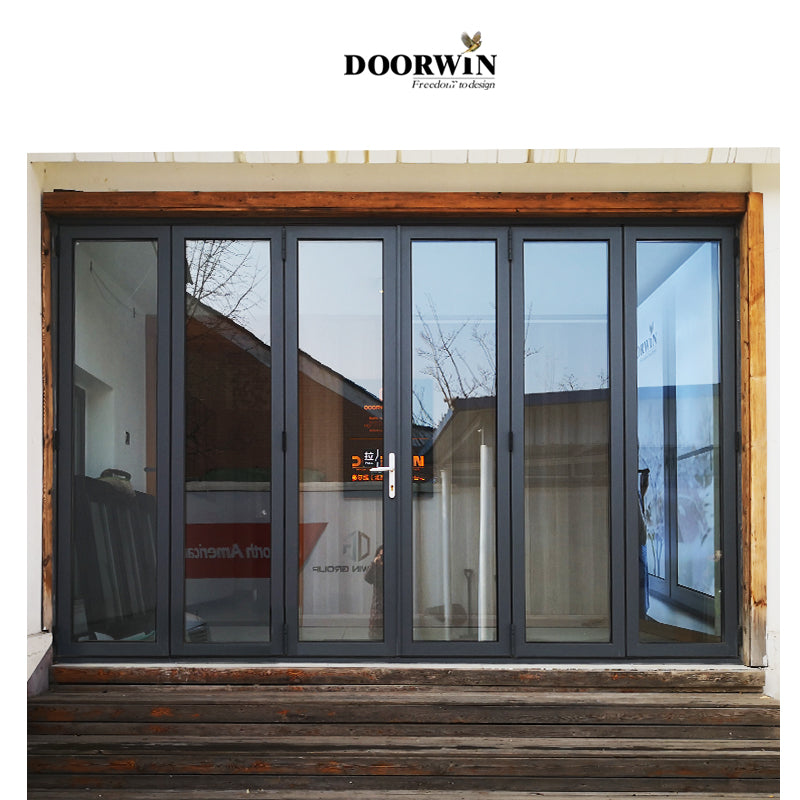 Doorwin 2021Los Angeles fancy external aluminium frame double glazed tempered glass exterior folding patio doors