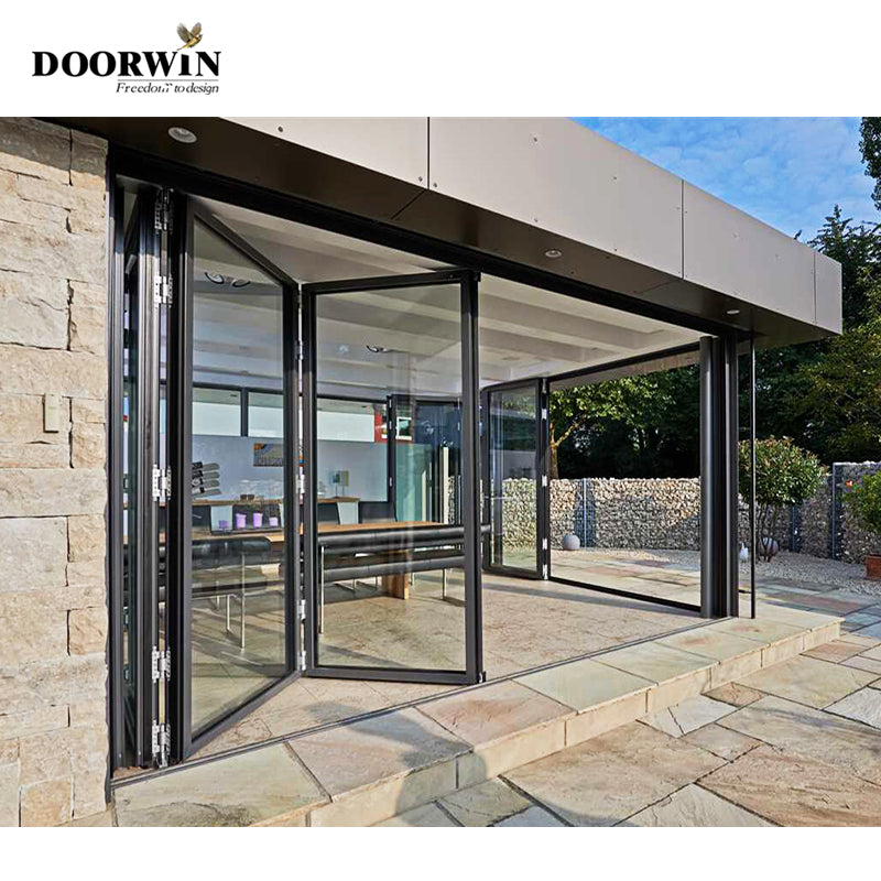 Doorwin 2021Most Popular Aluminum window high acoustic proof window and door heat insulated bifolding window