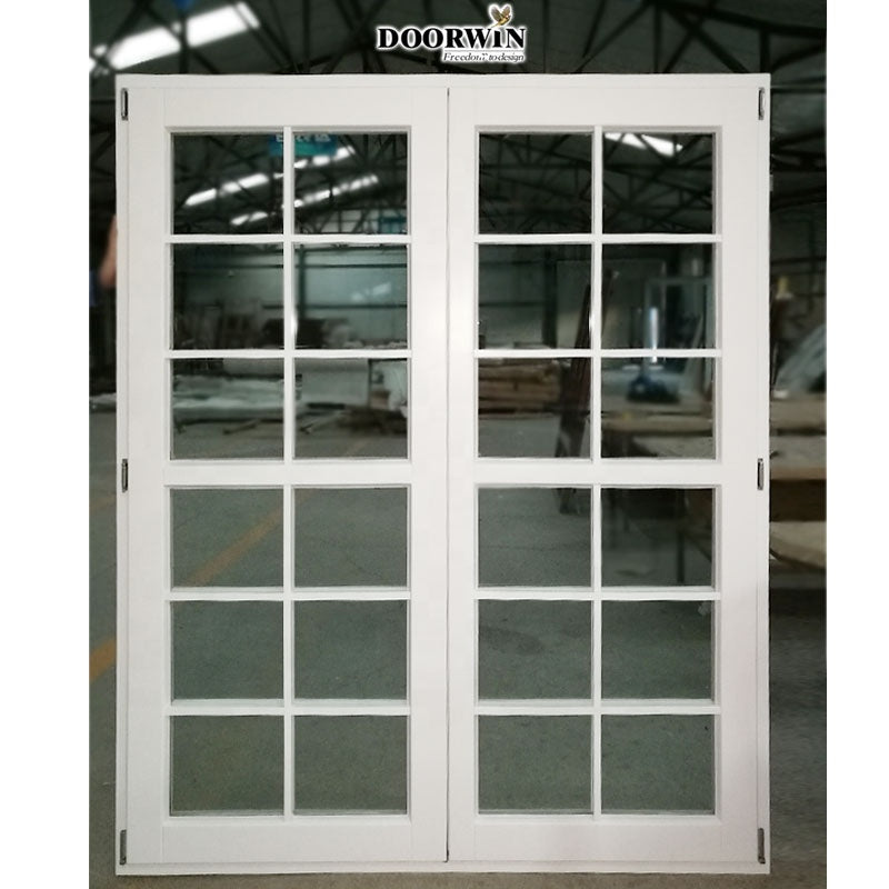 Doorwin 2021Chicago passive real wood french grill Modern Design American Casement Aluminum Clad wood windows