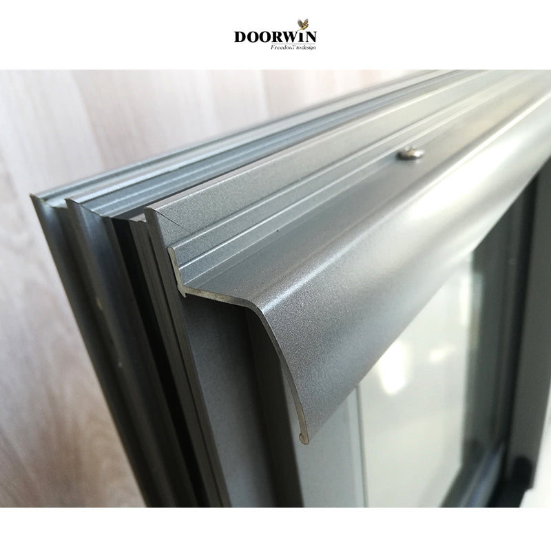 Doorwin 2021Wholesale Cladding Wood Grain Aluminum Window Latvia Sash And System Grill Design 2 Pane Frame Sliding Window for Sale