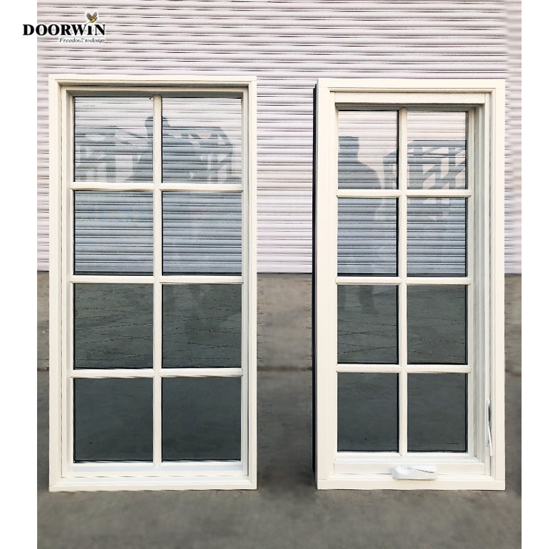 Doorwin 20212020 Doorwin new product white oak wood frame alu-clad grille design casement windows for sale